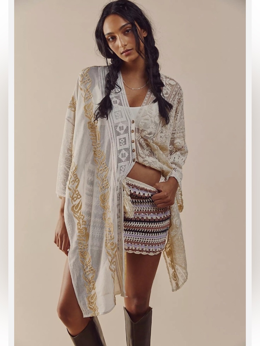 Free People all I want embroidered lace maxi size small